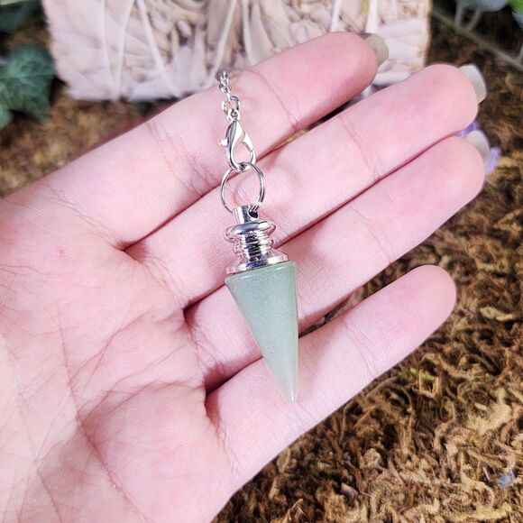 Green Aventurine Crystal Fancy Pendulum #8 - Picture 2 of 2